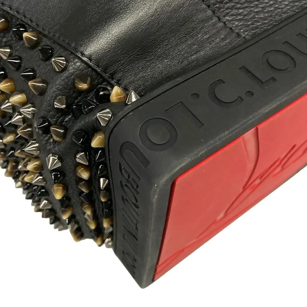 Christian Louboutin Explorer Funk Backpack Black Red Calf Skin Rubber